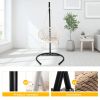 Outdoor Hanging Swing Chair with Stand, Boho Swinging Hammock Chairs with Stand for Bedroom, Patio, Porch, Outdoor and Indoor - Black