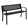 47in PVC Mesh Backrest Iron Bench Black - as picture