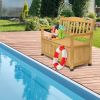 44inch Cedar Yard Storage Box With Backrest Armrest Bright Yellow - as picture
