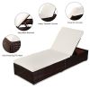 Outdoor Leisure Rattan Furniture Pool Bed / Chaise (Single Sheet)-Brown - as picture