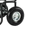 Firewood Cart 220LBS with Large Wheels, Fireplace Log Rolling Caddy Hauler, Wood Mover Outdoor Indoor Storage Holder Rack, Heavy Duty RT - black