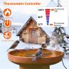6.49in Bird Bath Deicer Outdoor Winter Water Heater Thermostatically Controlled Ice Melting Mat IPX8 Waterproof Birdbath Heater for Patio Yard - bird