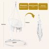 Outdoor Hanging Swing Chair with Stand, Boho Swinging Hammock Chairs with Stand for Bedroom, Patio, Porch, Outdoor and Indoor - White