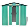 Garden Storage Shed Green Metal 80.3"x52"x73.2" - Green