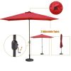 Support Dropshipping Led Red Garden Outdoor Adjustable Title 10 Ft Patio Umbrella With Solar Lights - as Pic