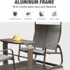 4-Seat Outdoor Glider Benches with Canopy, Retro Metal Glider Chair with Aluminum Frame, Patio Swing Chair for Outside,Garden,Lawn - as Pic