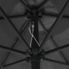 Outdoor Parasol with Aluminum Pole 106.3"x96.9" Anthracite - Anthracite