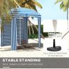 Outdoor Umbrella-Blue White - as picture