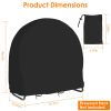 Round Firewood Rack Cover Waterproof Windproof UV Resistant 210D Oxford Cloth Outdoor Circular Wood Log Rack Cover 39.37x22.83x40.94in Black - black