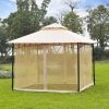 10ft x 10ft Outdoor Patio Gazebo Canopy Tent Beige-AS - as picture