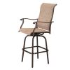 2pcs Wrought Iron Swivel Bar Chair Patio Swivel Bar Stools Brown (ONLY chair) - as picture