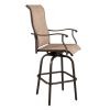2pcs Wrought Iron Swivel Bar Chair Patio Swivel Bar Stools Brown (ONLY chair) - as picture