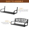 50" Iron&PVC Outdoor Courtyard Decoration Park Leisure Bench - as picture