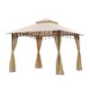10ft x 10ft Outdoor Patio Gazebo Canopy Tent Beige-AS - as picture