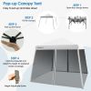 10 x 10 Feet Pop Up Canopy with Mesh Sidewalls and Roller Bag - White