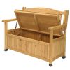 44inch Cedar Yard Storage Box With Backrest Armrest Bright Yellow - as picture