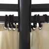 Round Gazebo with Curtains 11' 5'' x 8' 9'' - Cream