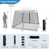 10 x 10 Feet Pop Up Canopy with Mesh Sidewalls and Roller Bag - White