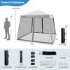 10 x 10 Feet Pop Up Canopy with Mesh Sidewalls and Roller Bag - Gray