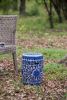 Ceramic Garden Stool, Blue and White Small Side Tabel, D11" x 16" - as Pic