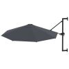 Wall-Mounted Parasol with Metal Pole 118.1" Anthracite - Anthracite