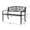 50" Iron&PVC Outdoor Courtyard Decoration Park Leisure Bench - as picture
