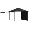 Gazebo with Double Extending Roofs 9.8'x9.8'x9' Anthracite 0.6 oz/ft¬≤ - Grey
