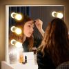 Wooden Vanity Table Makeup Dressing Desk with LED Light,dressing table with USB port,White - as Pic
